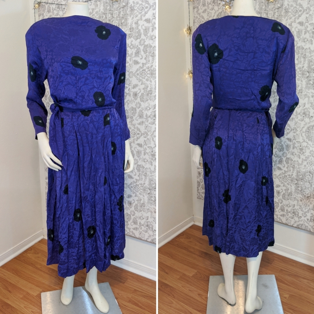 Christian Dior Vintage 2 Piece Purple Silk Set
